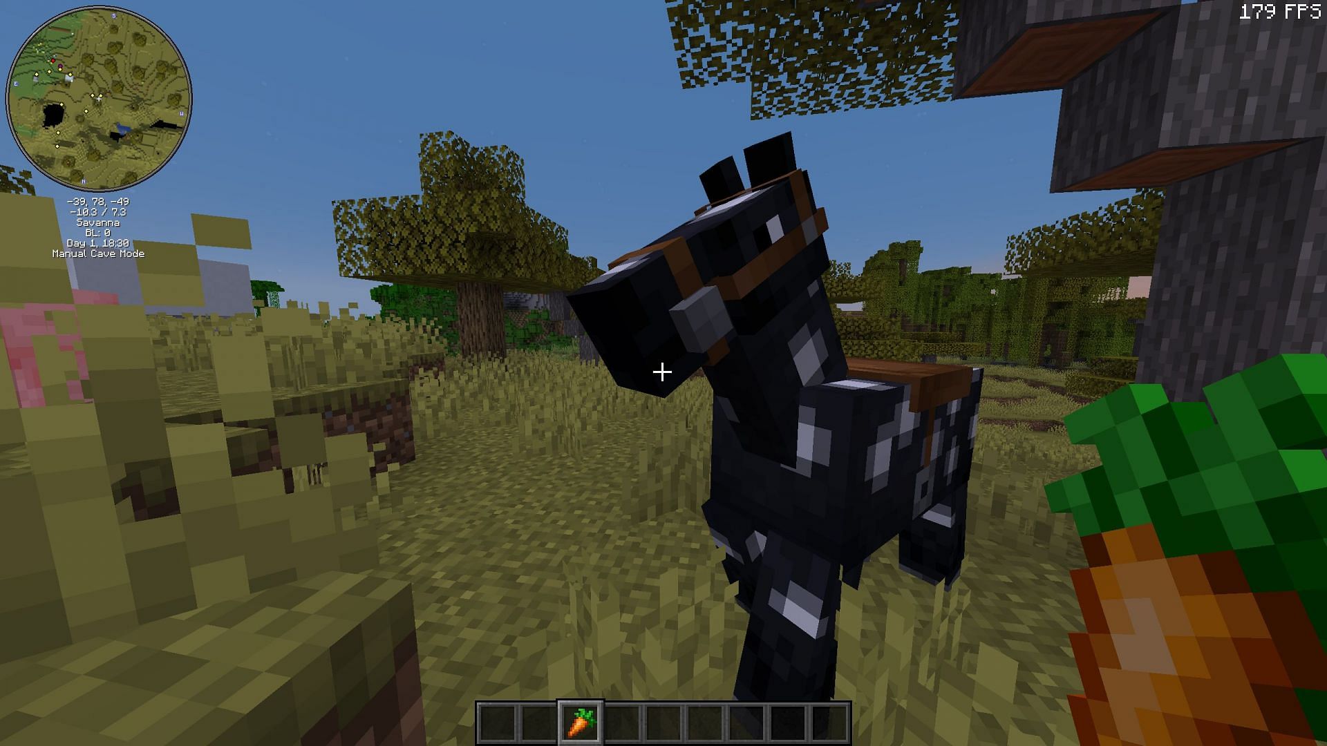 Horses, donkeys and mules can now eat carrots (Image via Sportskeeda Gaming || Mojang Studios)